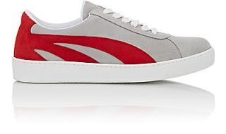 Red Touches: Tomas Maier Suede Sneakers