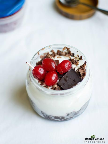 black forest trifle - trifle recipe in a jar