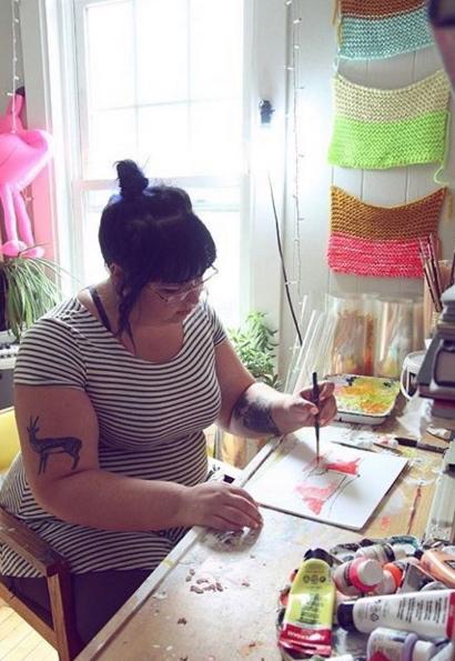 Portland Artist Joanne Graelin At Work In Her Studio