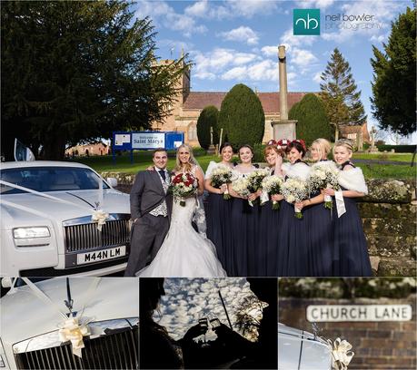 bride and groom heading off to Walton Hall 