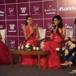 (L-R) Shibani Dandekar, Lisa Haydon, Chitrangada Singh and Anuradha Menon talking all about 'gifting for men' at the launch of USL-Daigeo's Scotch Whisky Collection in Mumbai