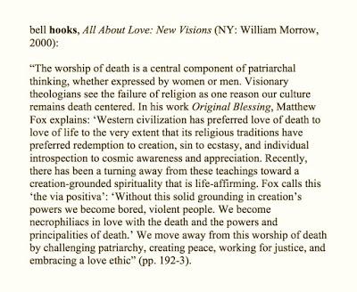 bell hooks on Worship of Death As Central Component of Patriarchal Thinking: Reflections on the Legacy of Antonin Scalia