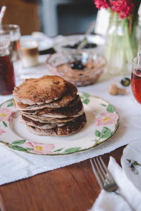 Valentine's Day: Chocolate Chip Pancakes & A Honey Themed Gift // www.WithTheGrains.com