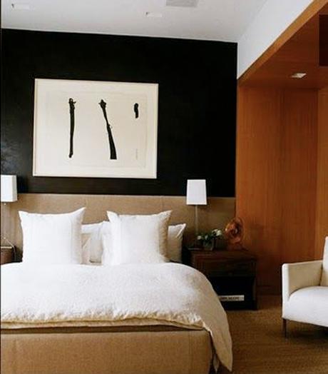 Masculine Bedroom With Abstract Artwork