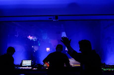 Behind the scene of Siriusmodeselektor Siriusmodeselektor performs at Red Bull Music Academy stage at Distortion festival in Copenhagen, Denmark on June 6th, 2015