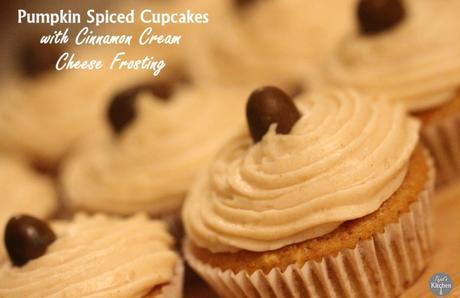 Pumpkin Spiced Cupcakes with Cinnamon Cream Cheese Frosting
