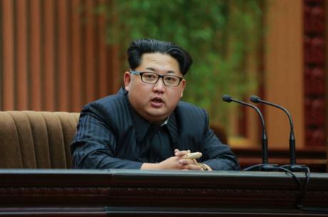 Kim Jong Un addresses personnel involved in the launch of the Kwangmyo'ngso'ng-4 at the Mansudae Assembly Hall in Pyongyang on February 17, 2016 (Photo: Rodong Sinmun).