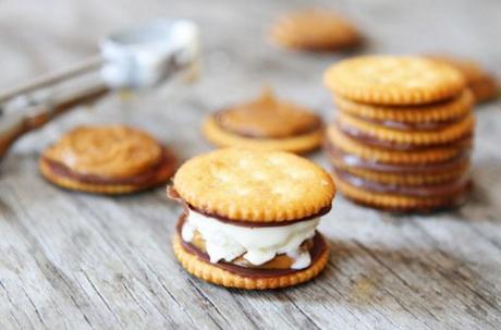 Ritz Cracker Chocolate Peanut Butter Ice Cream Sandwiches