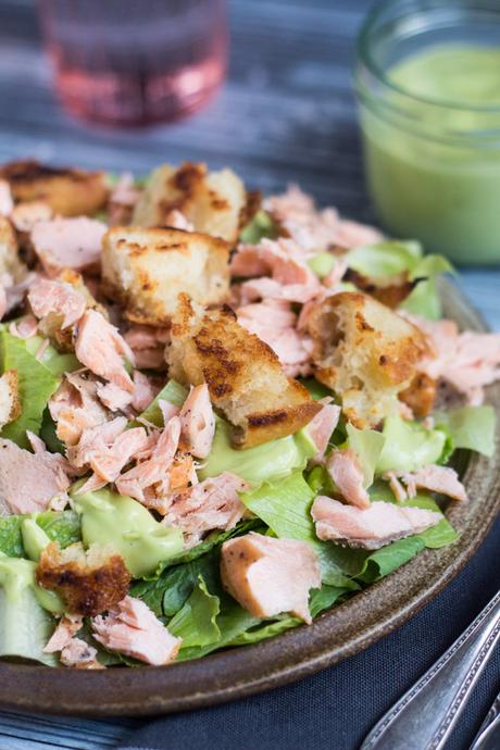 Leftover Salmon Caesar Salad
