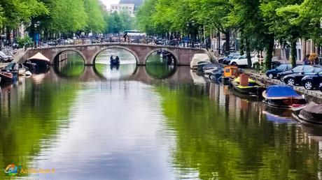 Reflection in a canal, Amsterdam, Netherlands