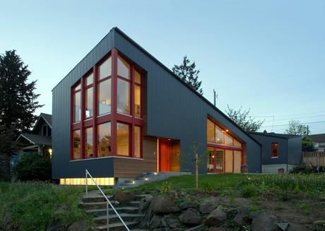 Modern metal facade home