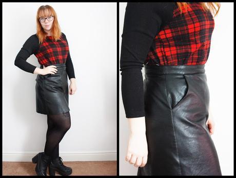 Tartan Raglan Jumper with Aline skirt