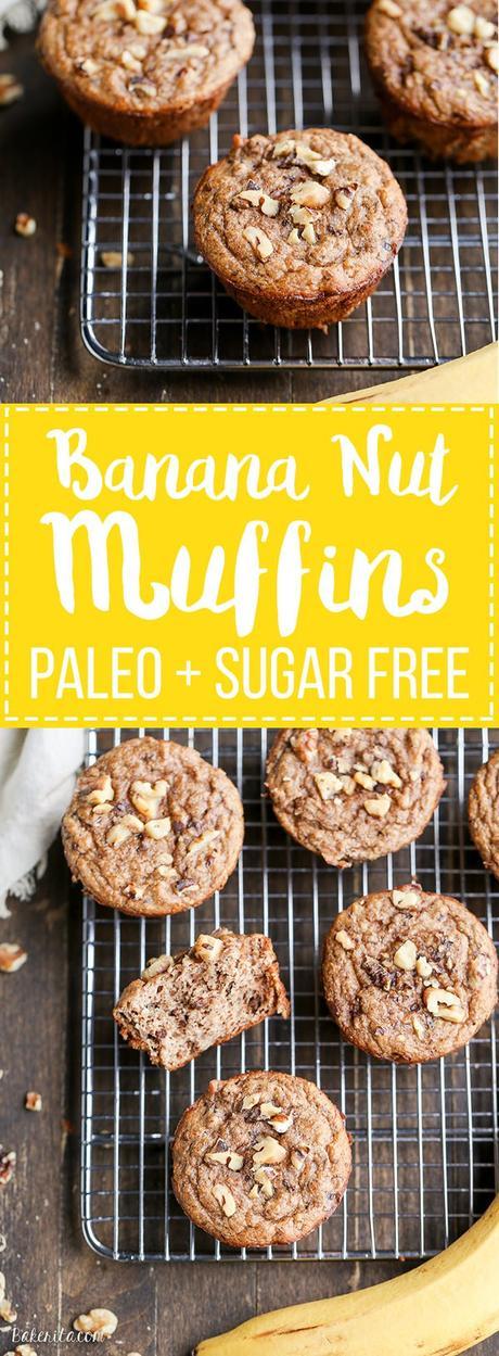 You would never guess that these Paleo Banana Nut Muffins have no added sugar - all the sweetness comes from the bananas! These gluten-free muffins make a great breakfast or snack.