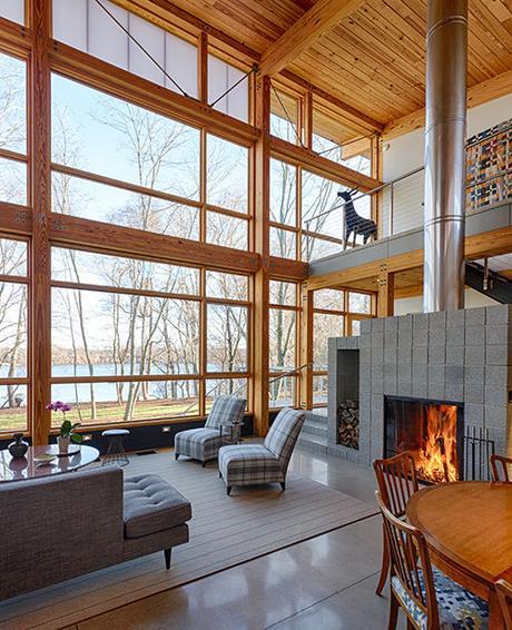 Bringing the Outdoors in Becomes a Reality for a Lakeside Retreat