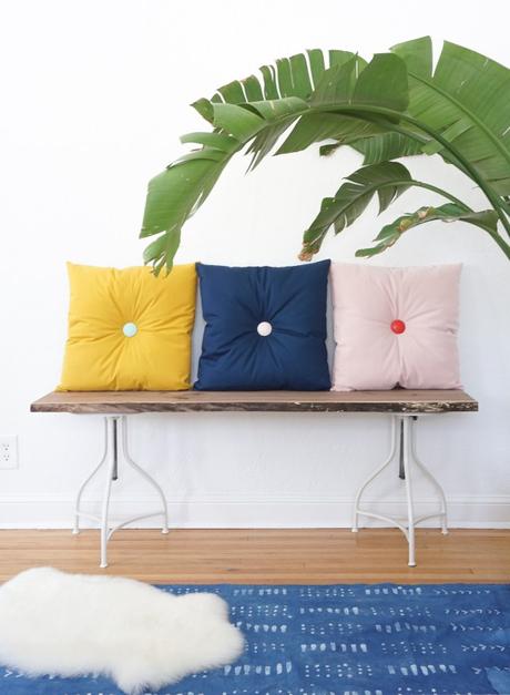 Primp Your Place with DIY Button Tufted Pillows