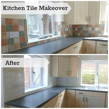 Kitchen makeover changing wall tiles