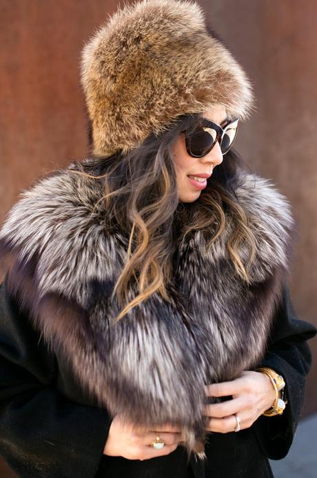 from grandma with love, vintage fur hat, fur trim coat, how to wear vintage