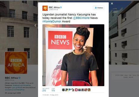 Ugandan journalist Nancy Kacungira wins first BBC World Komla Dumor Award