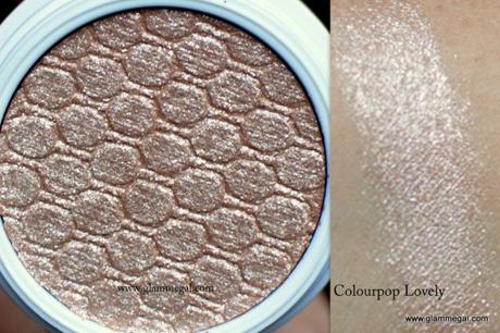 Colourpop lovely is a soft rose gold eyeshadow