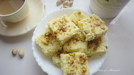 homemade-milk-barfi-recipe-sweets-Pakistani-Indian-tea-condensed milk-cottage- cheese