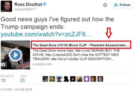 Ross Douthat's assassinate Trump tweet