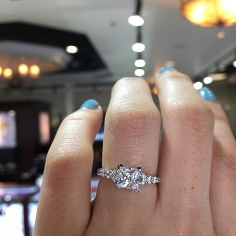 Princess cut solitaire engagement ring