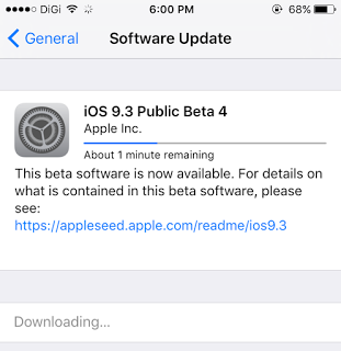 Apple seeded iOS 9.4 beta 4 to developers and public beta testers!