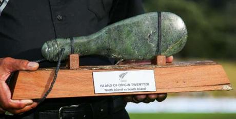 Mere ~ Maori weapon on the trophy of Island of Origin T20