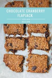 Chocolate Cranberry Flapjack | Vegan