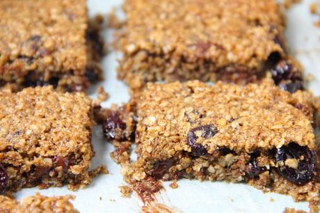 Chocolate Cranberry Flapjack Squares