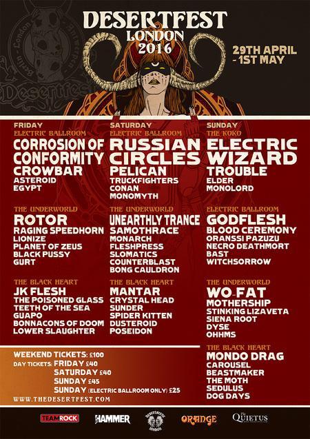 Day splits and tickets are now available for DESERTFEST LONDON 2016.