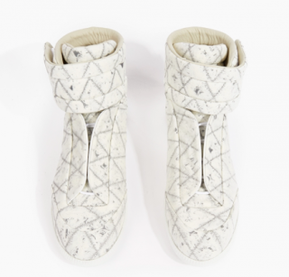 A Threaded Future: Maison Martin Margiela White Textured Future Hi-Top Sneakers