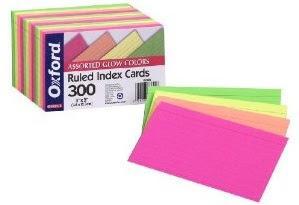 Image: Oxford 3X5 Glow Index Cards, Ruled, Assorted Colors, 300 Count