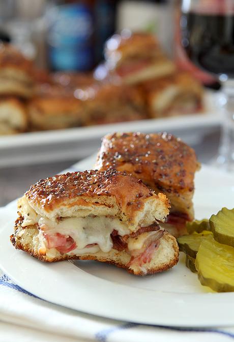 Bacon, Ham and Swiss Cheese Sliders