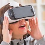 woman wearing virtual reality headset