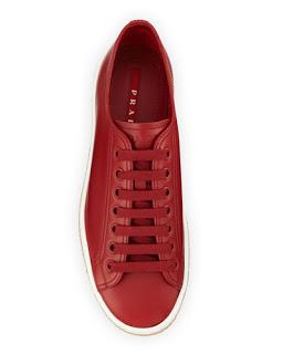 Vernally Cool: Prada Low-Top Leather Espadrille Sneakers