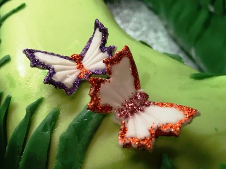 edible glitter on fondant butterflies birthday cake homemade
