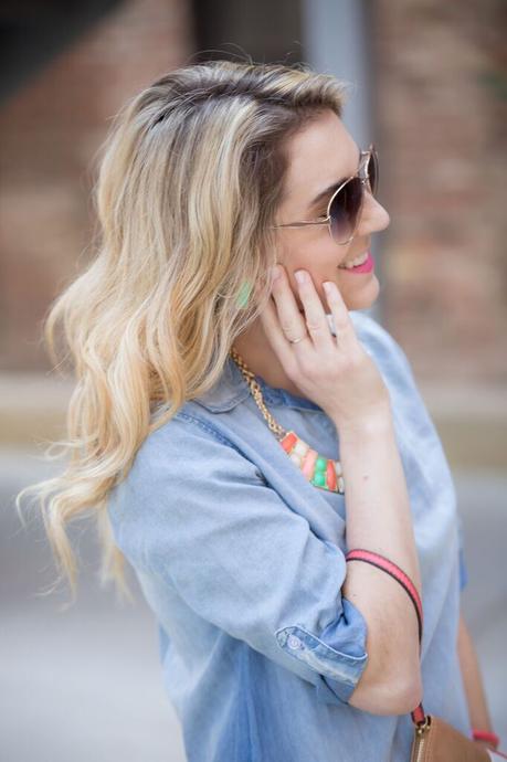 spring style; chambray with pops of color