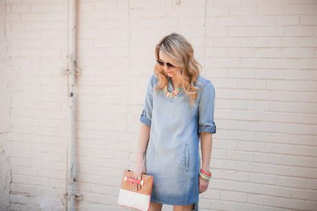 spring style; chambray with pops of color