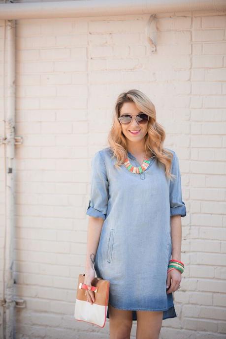 spring style; chambray with pops of color