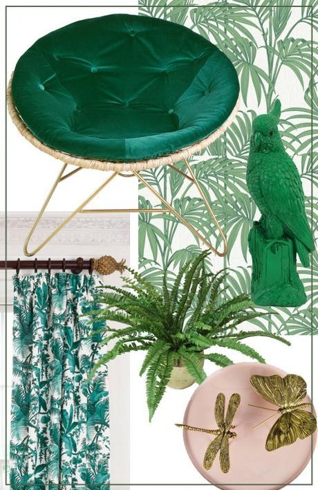 Tropical interiors is a key look for SS16.  Think lush tropical greenery with colonial rattan- MiaFleur