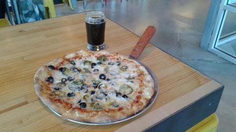 Build Your Own Pizza with black olives, jalapeños and Swiss cheese