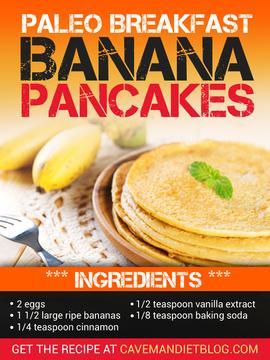 Banana Paleo Pancakes Text Image With Ingredients