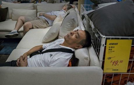 Falling asleep in Ikea