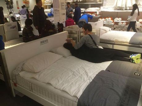 Ikea Bed Couple Canoodling