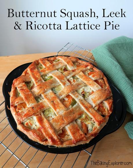 Butternut Squash, Leek & Ricotta Lattice Pie