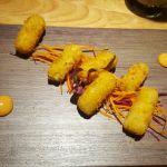 Potato Leek Cheddar Croquettes with smoked paprika aioli 