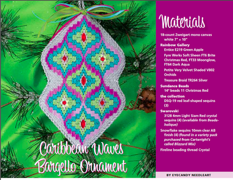 Caribbean Waves Bargello Ornament in the March/April Needlepoint Now!