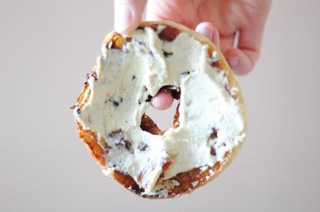 Homemade Cashew Cheese on a bagel