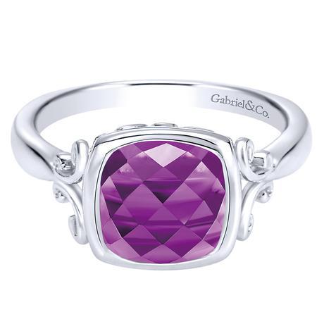 Sterling silver and amethyst birthstone ring